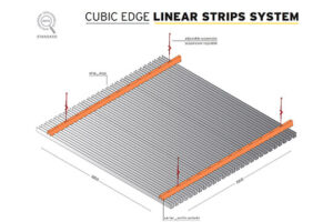 Реечный металлический потолок Cubic Edge Linear Strips CBI Europe
